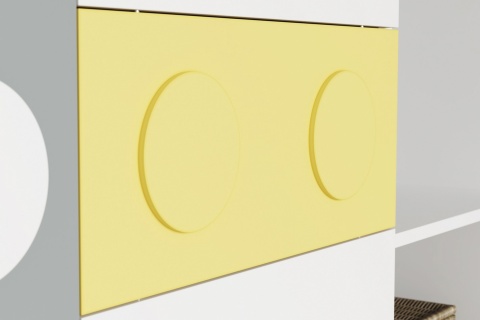 Полка навесная Кубо белый / грин грей софт/ солнечно-желтый