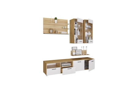 Гостиная Ницца-3 МДФ (Ш-2000 х В-2000 х Г-466 мм)/Разные Цвета