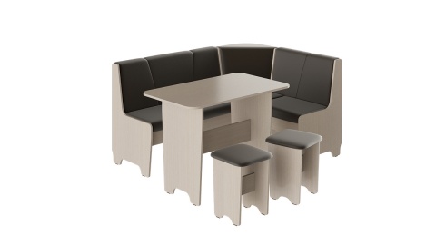 Кухонный уголок «Техас исп.1» Дуб Белфорт/Экокожа Коричневая