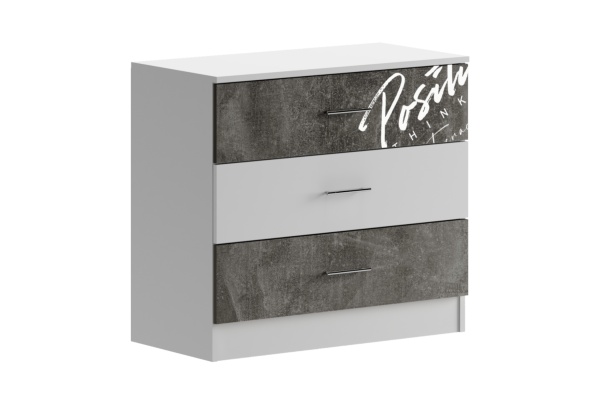 Комод Вега NEW Позитив бетон темный / белый