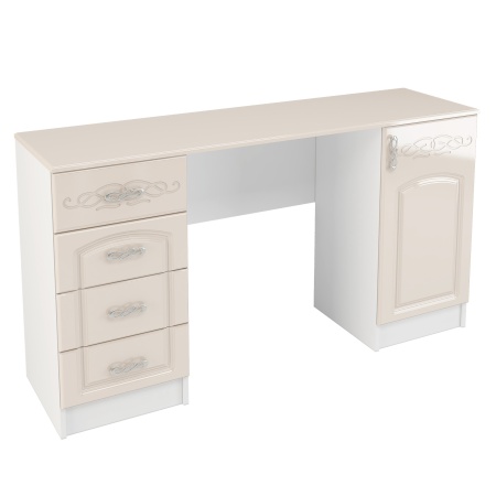 Стол Туалетный  Венесуэла  МДФ/Жемчуг Глянец (Ш-1500 х В-820 х Г-420 мм)
