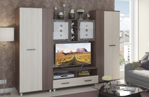 Гостиная Валерия-7 (Ш-2700 x В-1930 x Г-480 мм)/Разные Цвета